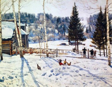 final del mediodía de invierno ligachevo 1929 Konstantin Yuon Pinturas al óleo